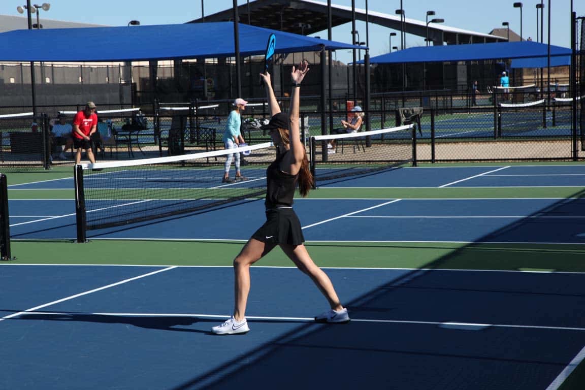 A pickleball match